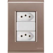 Cj Duas Tomadas Dupla 10A Liz Ouro Velho Tramontina Completo pronto