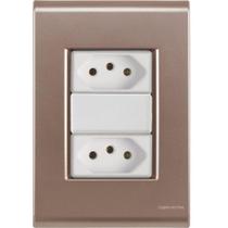 Cj Duas Tomadas Dupla 10a Liz Ouro Velho Tramontina Completo Pronto Tramontina