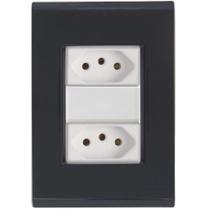 Cj Duas Tomadas Dupla 20a Liz Grafite Tramontina Completo Pronto Tramontina