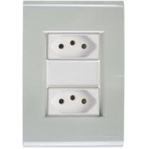 Cj Duas Tomadas Dupla 20A Liz Verde Ardósia Tramontina completo pronto