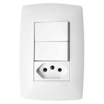 Cj Duplo Paralelo + Tomada 10A 4X2 - Blux Home Branco