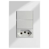 Cj Duplo Paralelo + Tomada 10A 4X2 - Recta Espelhada Gloss