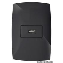 Cj Entrada Usb 2A Horizontal 4X2 - Blux Home Grafite