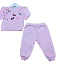 Cj fem cas/ calca moletom rosa tile e sul