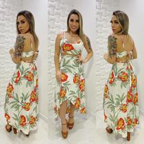 Cj florido no tecido viscose - veste até o 44 Cj florido no tecido viscose - veste até o 44