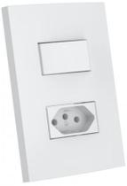 Cj Int. Paralelo + Tomada 20A 4X2 - Enerbras Dubai Branco Cj Int. Paralelo + Tomada 20A 4X2 - Enerbras Dubai Branco