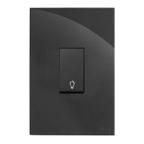 Cj Int. Pulsador De Minuteria Ver.4X2 - Recta Grafite Gloss Cj Int. Pulsador De Minuteria Ver.4X2 - Recta Grafite Gloss