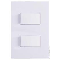 Cj interruptor duplo 1 paralelo + 1 simples separado 4x2 - recta branco gloss 11024-8