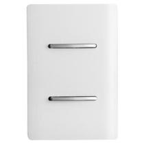 Cj interruptor duplo simples com suporte 4x2 - dicompel novara branco cromado - dnv1200/5brcr