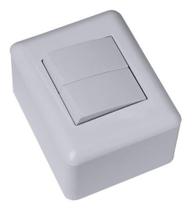 Cj interruptor duplo simples sobrepor - blux overlap branco - bo10576-7br