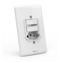 Cj interruptor duplo simples + tomada 10a - enerbras artis - eart128-esn