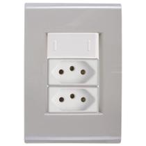 Cj Interruptor E Duas Tomadas 10a E 20a Liz Fendi Tramontina Completo Pronto Tramontina