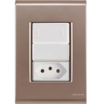 Cj Interruptor e Tomada 10A Liz Ouro Velho Tramontina completo pronto Cj Interruptor e Tomada 10A Liz Ouro Velho Tramontina completo pronto