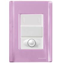 Cj Interruptor paralelo + Dimmer ajustável Giz Rosa Tramontina completo pronto