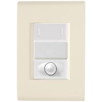 Cj Interruptor paralelo + Dimmer ajustável Liz Bege Tramontina completo pronto