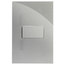 Cj interruptor paralelo horizontal 4x2 recta prata gloss - brg10960-6pt