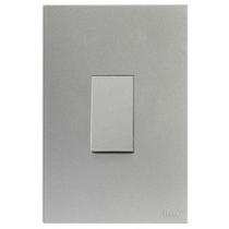 Cj interruptor paralelo vertical 4x2 recta prata satin fosco