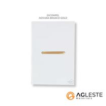 Cj interruptor simples horizontal com suporte 4x2 dicompel novara branco gold Cj interruptor simples horizontal com suporte 4x2 dicompel novara branco gold