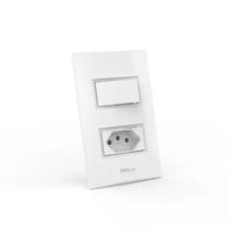 Cj Interruptor Simples + Tomada 10A Branca 4x2 Dubai