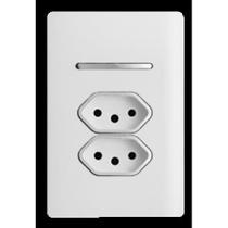 Cj Interruptor Simples + Tomada Dupla 10A Suporte 4X2 Cj Interruptor Simples + Tomada Dupla 10A Suporte 4X2