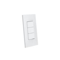 Cj interruptor Triplo Simples 3 Teclas Branca Completa 4x2 Dubai