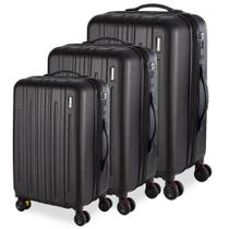 Cj. Malas ABS 3 Pecas P/M/G Rodas 360 - AeroMalas Suécia Cj. Malas ABS 3 Pecas P/M/G Rodas 360 - AeroMalas Suécia