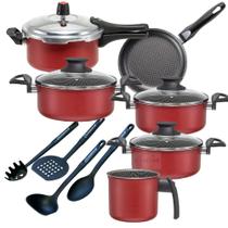 Cj Panelas 10 pçs ROUGE Tampa de Vidro