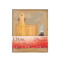 Cj para queijo c/ 1 tabua em bambu e 1 faca p/ queijo 12x20cm - Lyor