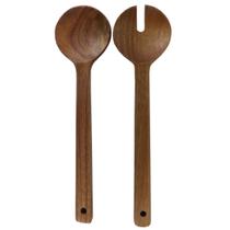 Cj para Salada 2 Pcs Madeira Acácia Servir com Elegância Cj para Salada 2 Pcs Madeira Acácia Servir com Elegância