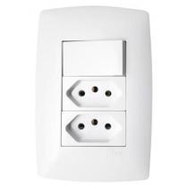 Cj Paralelo + Tomada Dupla 10A 4X2 - Blux Home Branco
