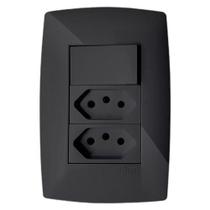 Cj Paralelo + Tomada Dupla 10A 4X2 - Blux Home Grafite