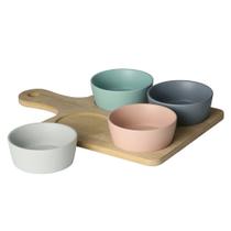 CJ PETISQUEIRA C/BANDEJA BAMBU E 4 POTES 21x31cm