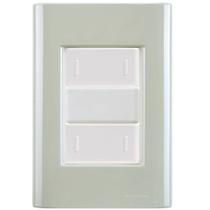 Cj Placa Dois Interruptor Duplo Giz Verde Ardósia Tramontina completo pronto