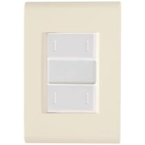 Cj Placa Dois Interruptor Duplo Liz Bege Tramontina completo pronto