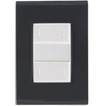 Cj Placa Dois Interruptor Duplo Liz Grafite Tramontina completo pronto Cj Placa Dois Interruptor Duplo Liz Grafite Tramontina completo pronto