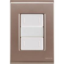 Cj Placa Dois Interruptor Duplo Liz Ouro Velho Tramontina Completo Pronto Tramontina