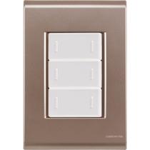 Cj Placa Três Interruptor Triplo Liz Ouro Velho Tramontina completo pronto