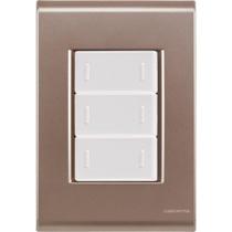 Cj Placa Três Interruptor Triplo Liz Ouro Velho Tramontina Completo Pronto Tramontina