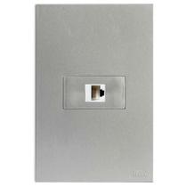 Cj Rj45 Cat6 (Internet) Hor. 4X2 - Recta Prata Satin Fosco Cj Rj45 Cat6 (Internet) Hor. 4X2 - Recta Prata Satin Fosco