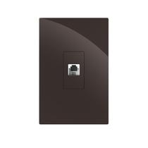 Cj rj45 cat6 vertical recta chocolate brilhante gloss