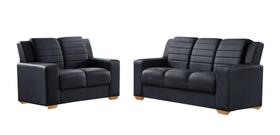 Cj Sofá 3X2 Top Estofados Monaco Tc material sintético 002 Preto Cj Sofá 3X2 Top Estofados Monaco Tc material sintético 002 Preto