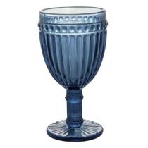Cj Tacas De Vinho 230 Ml De Vidro Azul Desenhada - Incasa