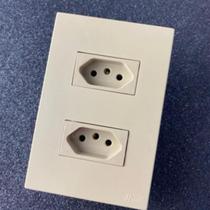 Cj Tomada 10A 20A Interruptor Simples Paralelo Conjunto 4x2 Blux Recta Areia Fosco + Fácil Instalação Tomada Areia Nude Bege Fosco