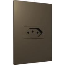 Cj Tomada 10A 20A Interruptor Simples Paralelo Conjunto 4x2 Blux Recta Fendi Fosco + Fácil Instalação Tomada Fendi Caqui Bege Caramelo