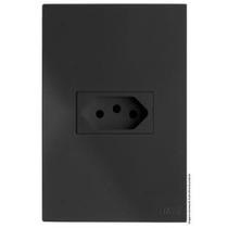 Cj Tomada 10A Hor. 4X2 - Recta Home Grafite Satin Fosco Cj Tomada 10A Hor. 4X2 - Recta Home Grafite Satin Fosco