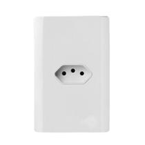 Cj tomada 10a horizontal com suporte 4x2 dicompel novara branco total