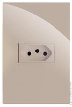 Cj tomada 20a horizontal 4x2 - recta areia gloss - 11187-2 Cj tomada 20a horizontal 4x2 - recta areia gloss - 11187-2