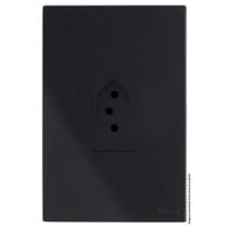 Cj Tomada 20A Vertical 4X2 - Recta Black Satin Fosco - Brs12145-2Bk