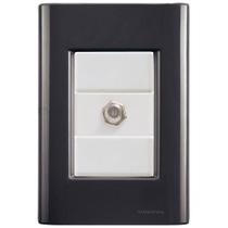 Cj Tomada Conexão Tv Sat Coaxial Giz Grafite Tramontina Completo Pronto Tramontina Cj Tomada Conexão Tv Sat Coaxial Giz Grafite Tramontina Completo Pronto Tramontina