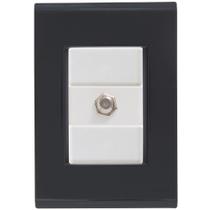 Cj Tomada conexão TV SAT Coaxial Liz Grafite Tramontina completo pronto Cj Tomada conexão TV SAT Coaxial Liz Grafite Tramontina completo pronto